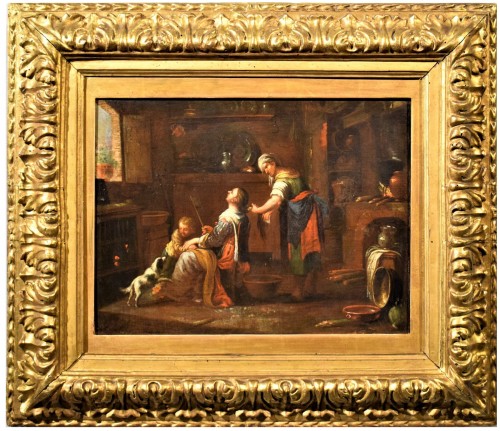 Intérieur avec scène de toilette - Atelier de David Teniers II (1610-1690)